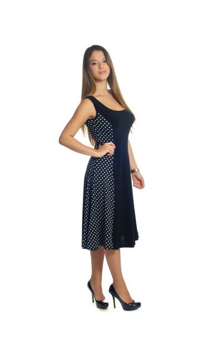 Robe Combo Panneaux imprimer pois