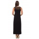 Robe longue unie Noir filet dans le haut Modes Gitane