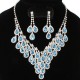 Ensemble Collier et boucle d'oreille pendant Bleu