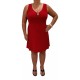 Petite robe rouge broche et col en v modes Gitane