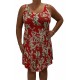Robe rouge aux fleurs blanches collection Fitwell