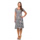 Robe de la collection mode actuelle-modes Gitane blanche et noir avec texture dans le tissue