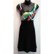 Robe noir mode Gitane avec imprimé estival au buste