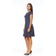 Robe voyage Paris Bleu Marin a petit pois Blanc
