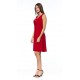 Petite robe rouge broche et col en v modes Gitane