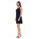 Robe soleil Col carré Navy Prêt a porter