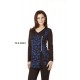 Tunique Collection Modes Crystal Fashions bleu & noir faux cuir sur épaule droite