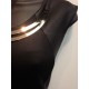 Robe noir fashion imitation de cuir sur les cotés & au dos