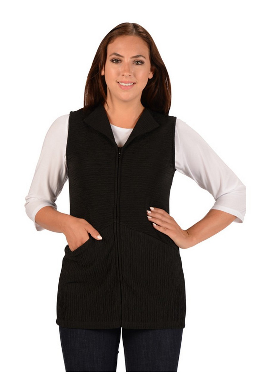 gilet noir sans manche pour femme