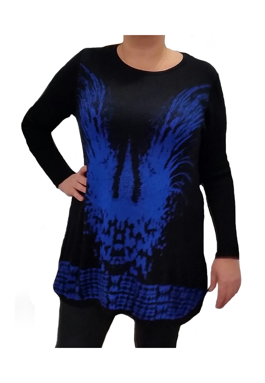 Blue brilliant winter tunic - Boutique isla Mona internet