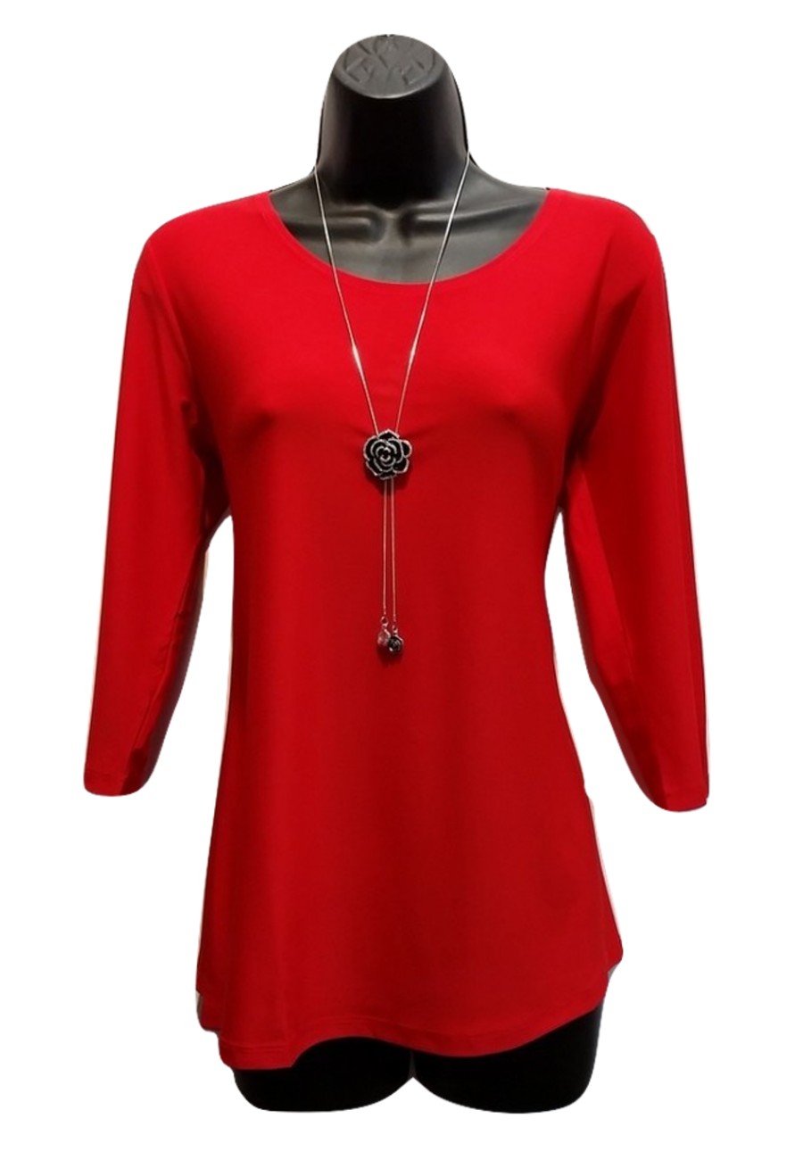 Tunique rouge unie Collection Creation Boutique isla Mona internet