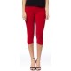 Legging capri Court avec Boutton Couleur Rouge