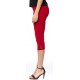 Legging capri Court avec Boutton Couleur Rouge