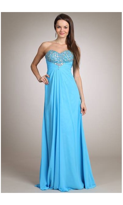 Robe de bal bleu royal avec pierres au buste