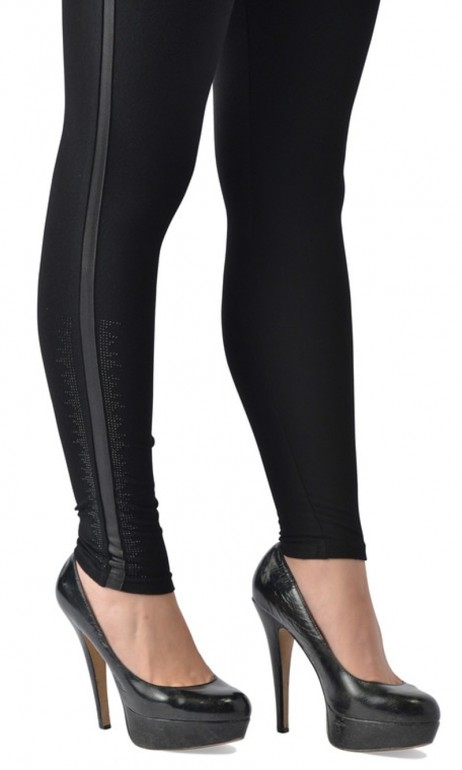 Legging Faux cuir et petit brillant