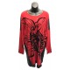 Haut rouge et fleur de velour Grande Madame