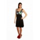 Robe noir mode Gitane avec imprimé estival au buste