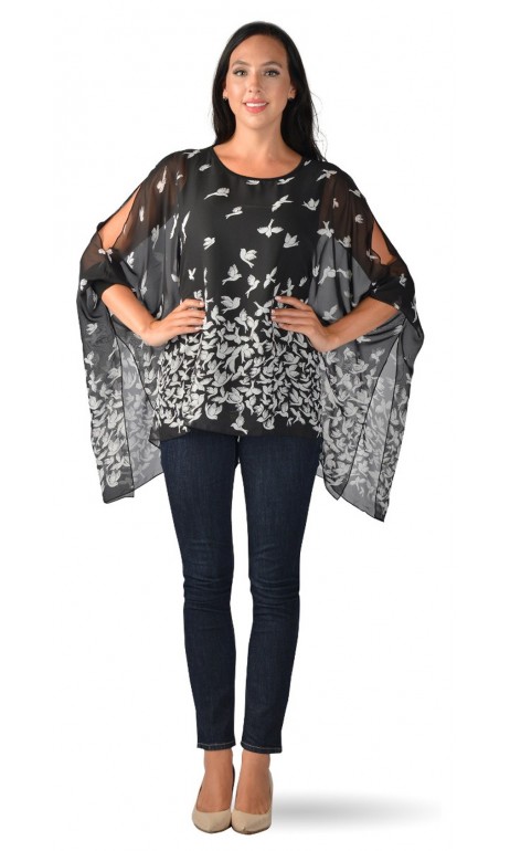 Haut au voilage d'oiseaux Collection Creation