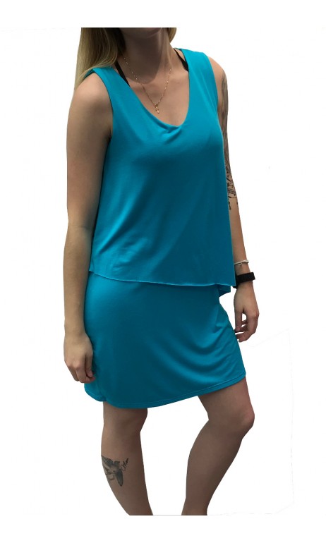 Robe doublée Bleu Turquoise Ariane