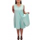 Robe chiffon unie turquoise Today's Designer Fashions