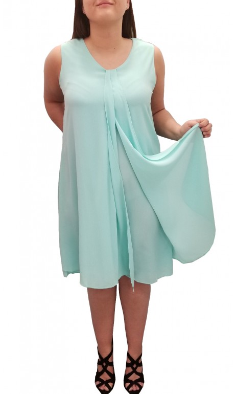 Robe chiffon unie turquoise Today's Designer Fashions