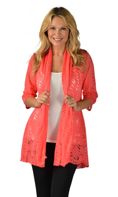 Cardigan imprimé tropical Corail Creation