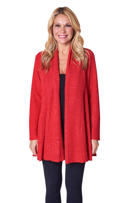 Cardigan texturé rouge Creation