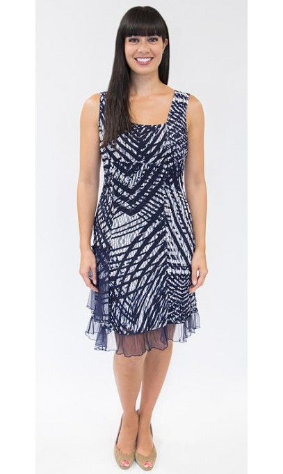 Superbe robe Tango Mango dentelle Bleu et Blanc
