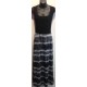 Jupe longue collection Mode Gitane teintes de gris et blanc