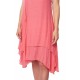 Hyper light fabric dress Coral color