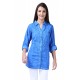 Chemise style jeans bleu avec broderie