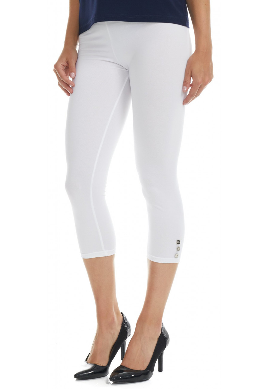 Legging capri couleur Blanc - Boutique Isla Mona