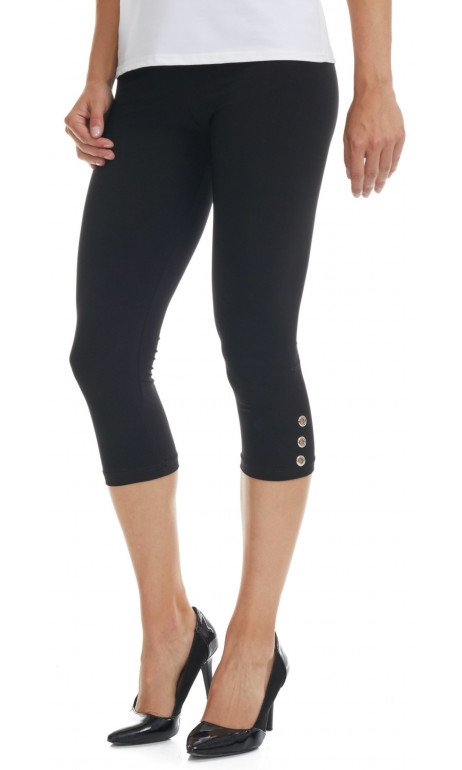 Capri legging en bas du genou avec petits boutons