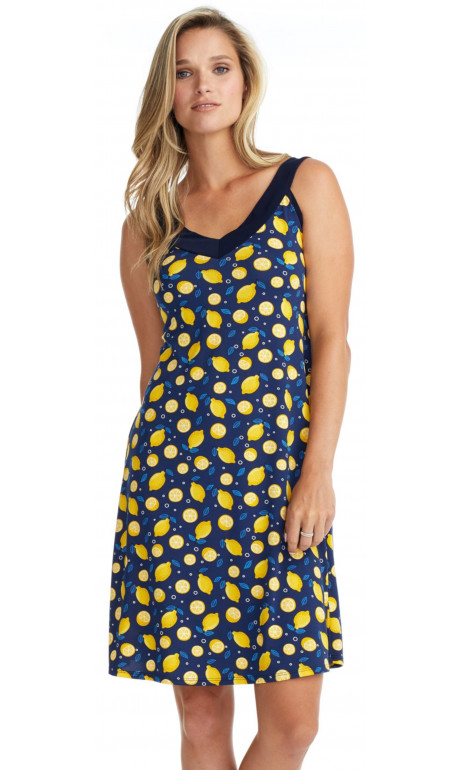 Robe soleil col en V petits citrons