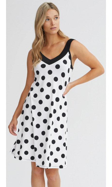 Robe col en V pois Noir