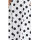 Robe col en V pois Noir