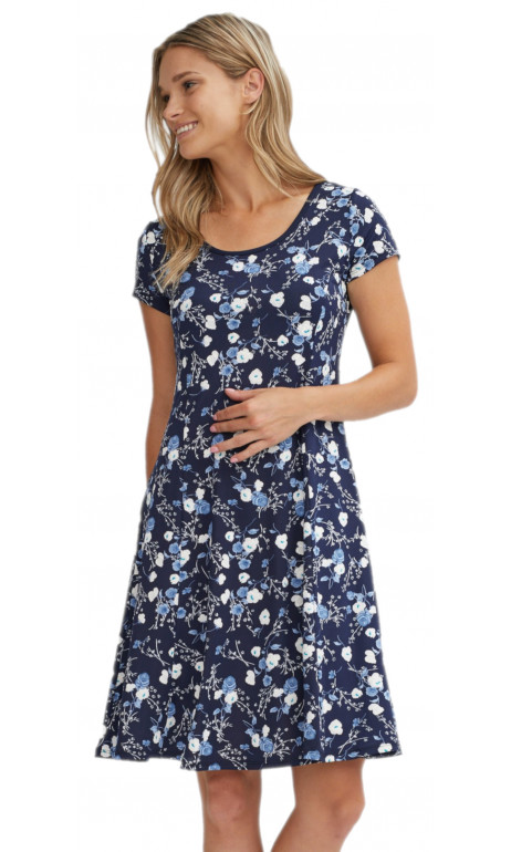 Paris dress with small blue flowers