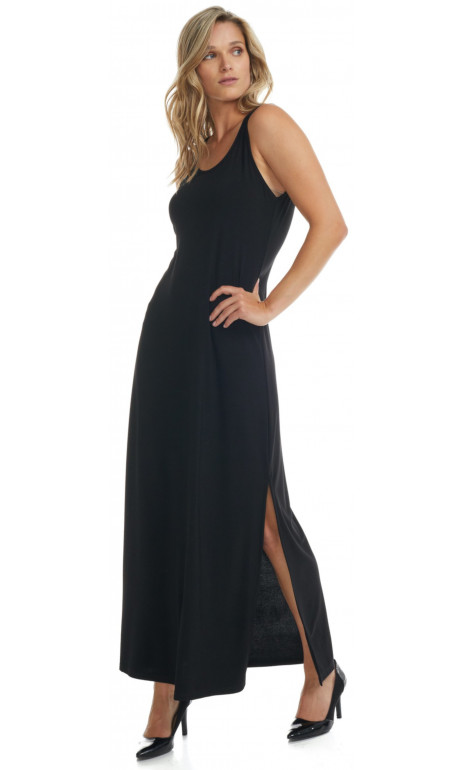 Robe longue uni Noir