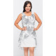 Robe Blanche superposition de voilage fleurie