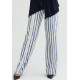 Straight-leg lined print pants