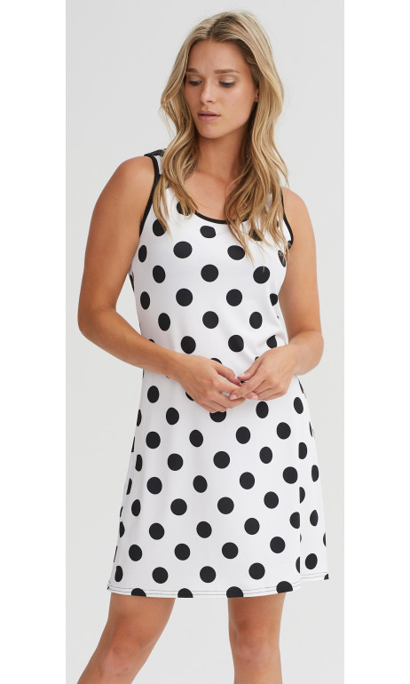 Robe Blanche pois Noir