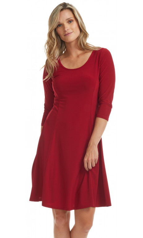 Red mode Gitane Dress 3/4 Sleeve