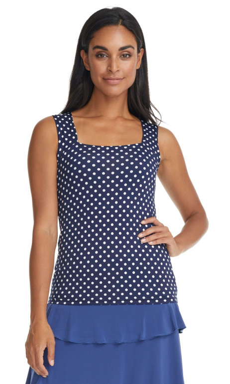 Camisole petit pois bleu Navy