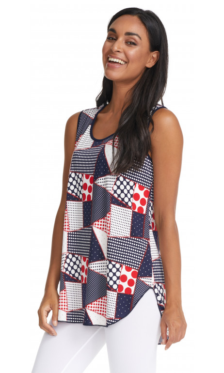 Tunique cami Patchwork Rouge