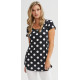 Short-sleeved polka-dot tunic