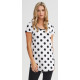 Short-sleeved tunic with big polka dots White