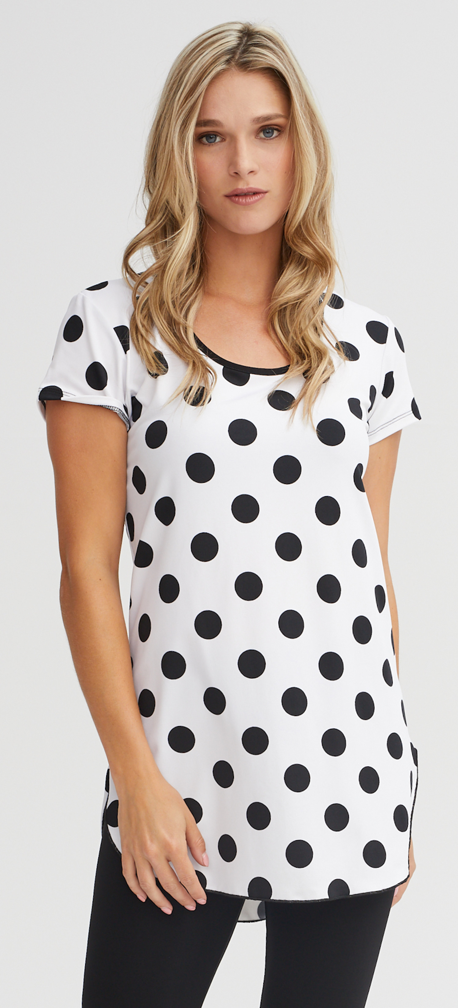 Tunique manche courte gros pois Blanche Boutique Isla Mona