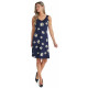 Navy V-neck dress with flowers