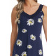 Navy V-neck dress with flowers