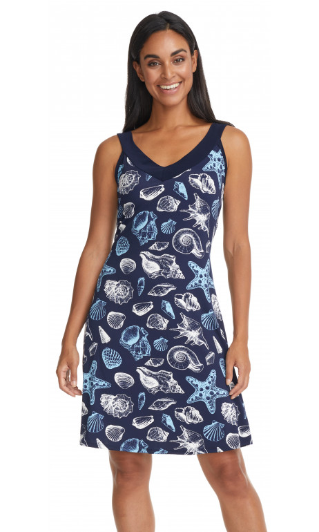 Blue sea dress print